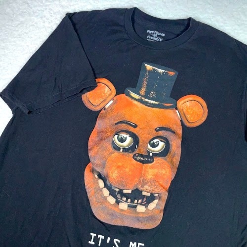 Five Nights at Freddys  Graphic T Shirt Mens  XL / XLT Black Freddy Fazbear